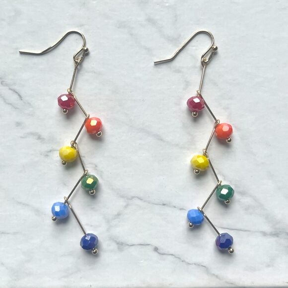Rainbow Gay Pride Branching Gravity Earrings - Picture 3 of 3